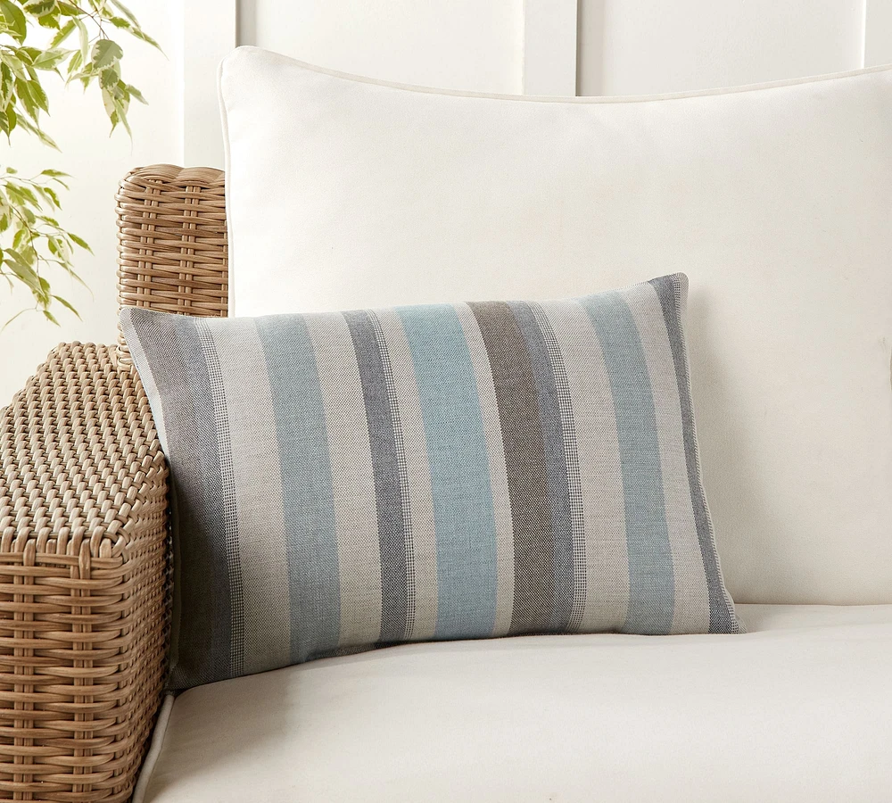 Sunbrella® Dayren Striped Outdoor Lumbar Pillow