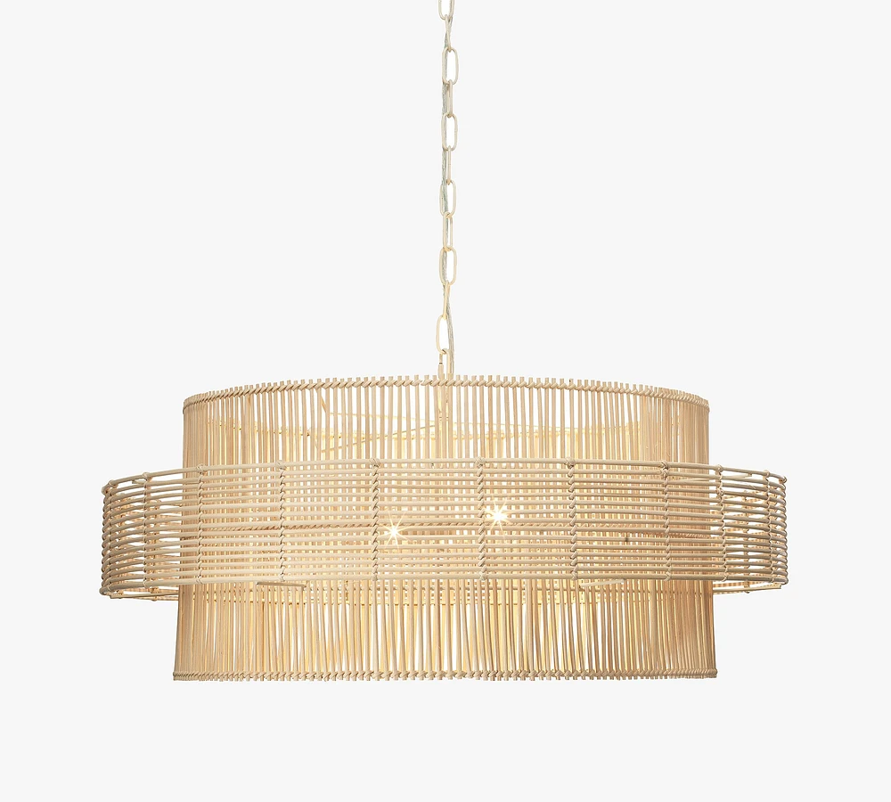 Ambledon Rattan Round Pendant (30")