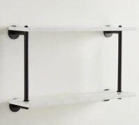 Linden Handcrafted Double Marble Shelf