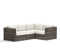 Huntington Wicker 4-Piece Square Arm Outdoor Sectional (99")