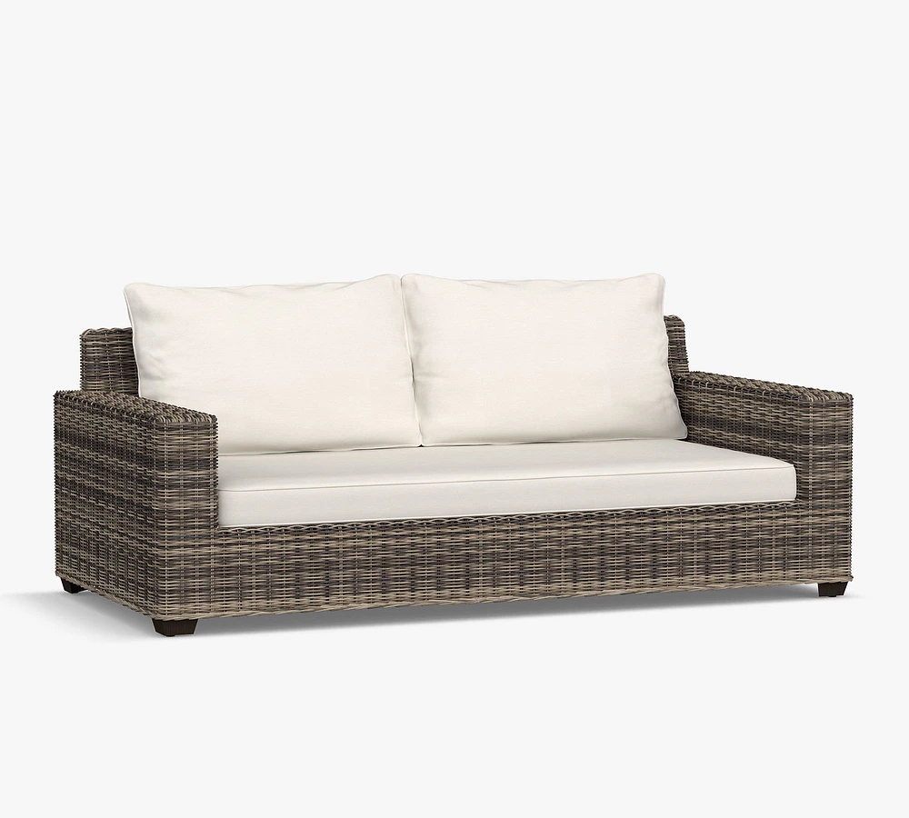 Torrey Wicker Square Arm Grand Outdoor Sofa (110")