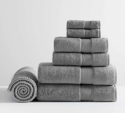 Classic Organic Towel Bundle With Bath Mat - Set of 7