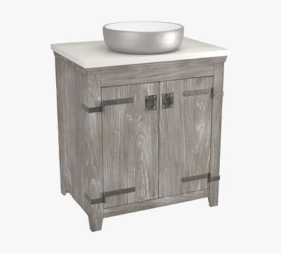 Siana 30-48" Handcrafted Round Single Sink Vanity