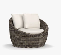 Huntington Wicker Swivel Papasan Outdoor Lounge Chair