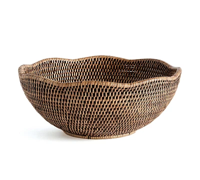 Rattan Scalloped Edge Bowl