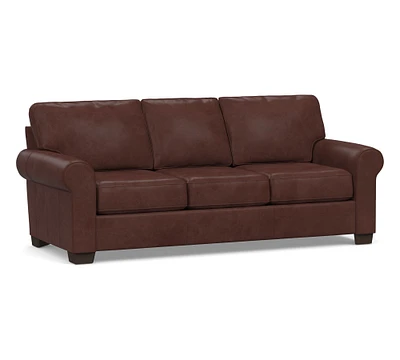 Buchanan Roll Arm Leather Sleeper Sofa (87")