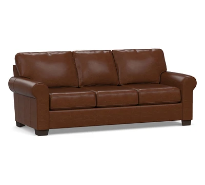 Buchanan Roll Arm Leather Sleeper Sofa (87")