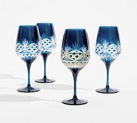 Antique Cut Wine Stem Glasses