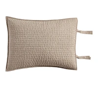 Pick-Stitch Handcrafted Cotton/Linen Quilted Sham