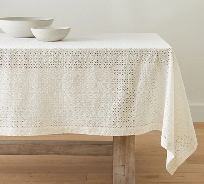 Monique Lhuillier Eyelet Organic Cotton Tablecloth