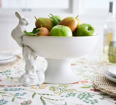 Rustic Bunny Stoneware Serving Bowl