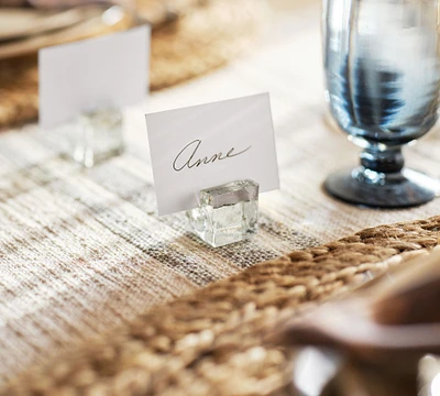 Slab Glass Place Card Holders - Set of 4