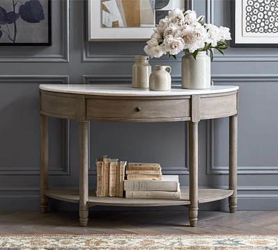 Alexandra Demilune Marble Console Table (48")