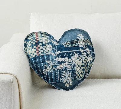 Patchwork Heart Shaped Pillow