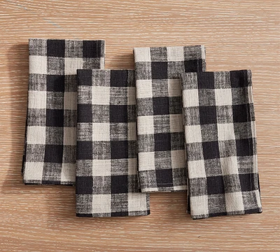 Dalton Check Cotton/Linen Napkins - Set of 4