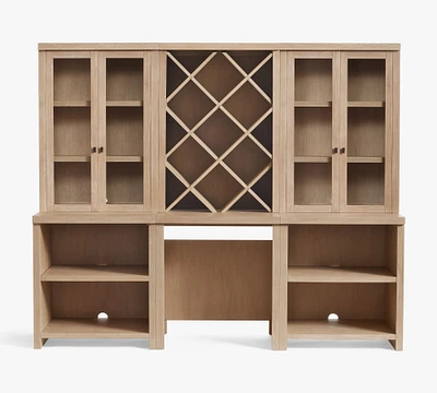 Modern Farmhouse Wine Storage with Hutch (102")