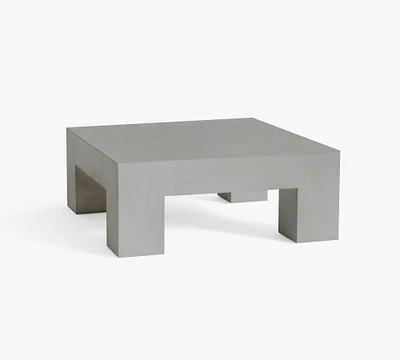 Pomona Concrete Chunky Leg Outdoor Coffee Table (40")