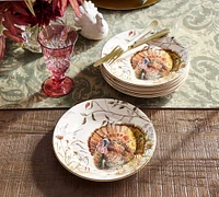 Bedford Harvest Turkey Stoneware Salad Plates - Set of 4