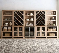 Modern Farmhouse 170" Grand Wine Storage with Display Cabinets