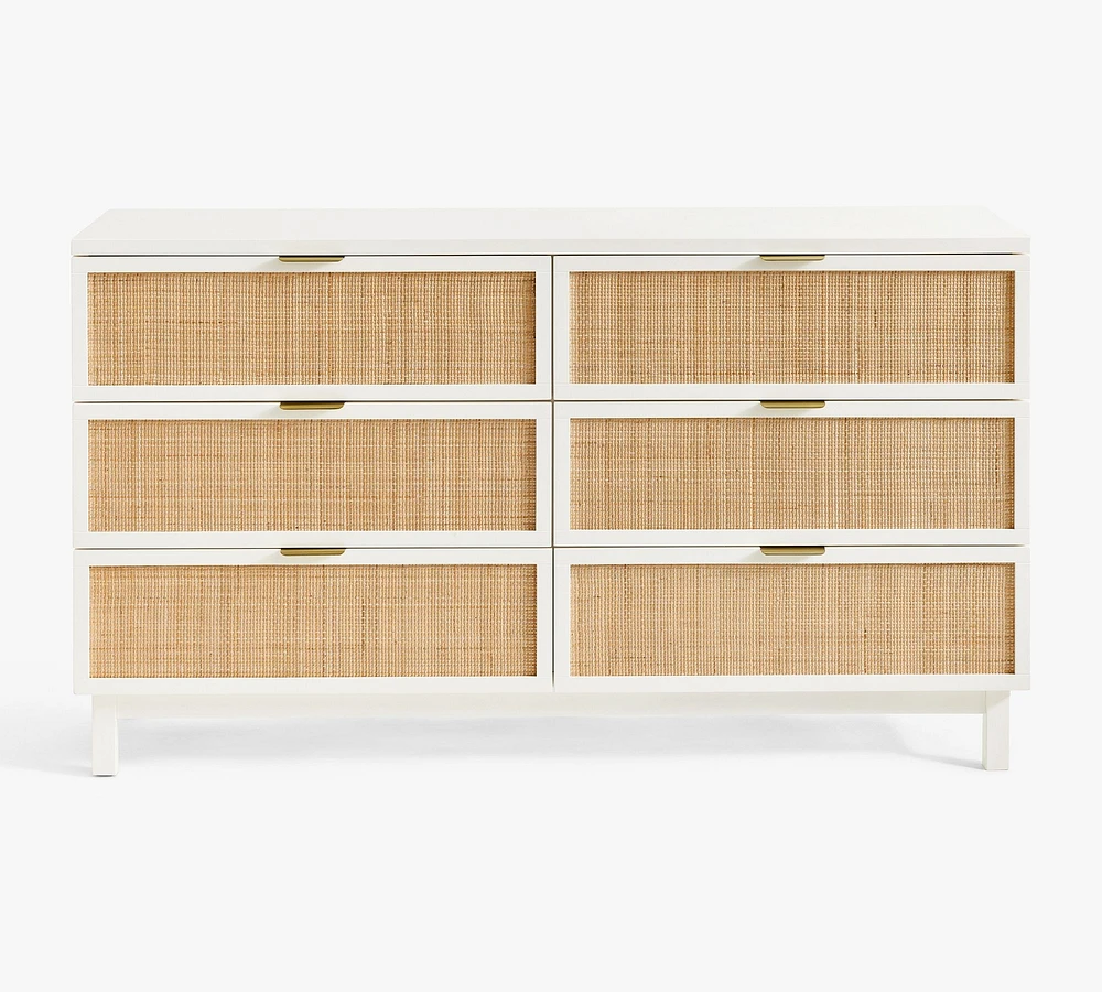 Westly Cane 6-Drawer Dresser (60")