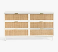 Westly Cane 6-Drawer Dresser (60")