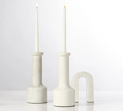 Maya Marble Candleholders  - Set of 2