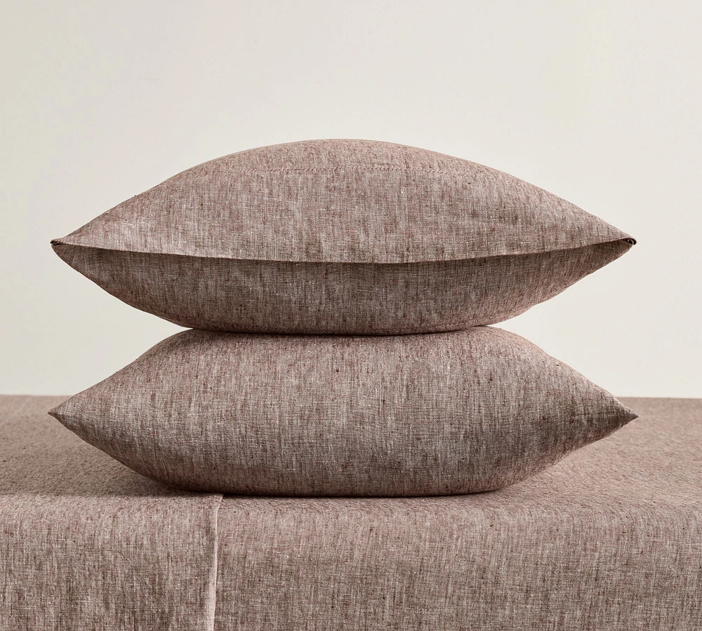 Belgian Flax Linen Hemstitch Pillowcases - Set of 2