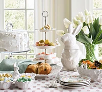 Floral Bunny Stoneware Serveware Collection