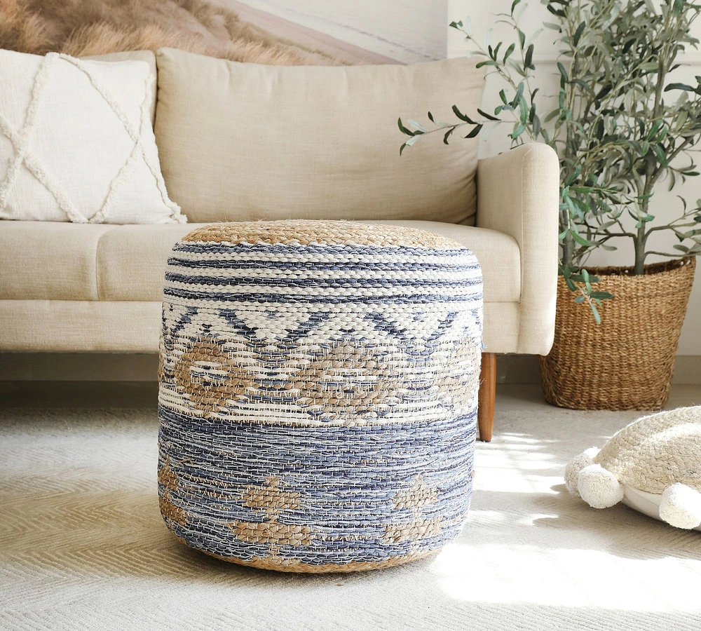 Azul Woven Jute Pouf