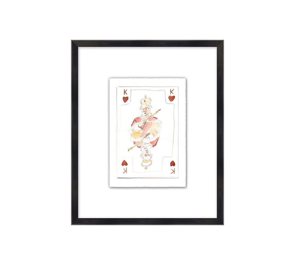 Playing Card Watercolor Framed Print