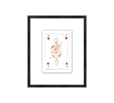 Playing Card Watercolor Framed Print