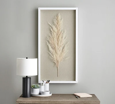 Faux Pampas Grass Shadow Box Wall Art