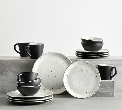 Rustic Speckled Handcrafted Terracotta 16-Piece Dinnerware Set