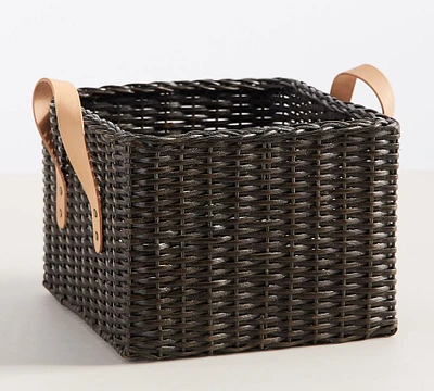 Austin Woven Utility Basket - Distressed Black