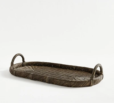 Handwoven Wicker Oval Serving Tray