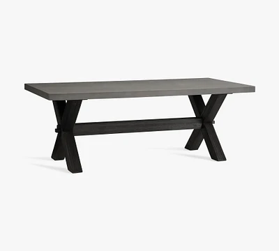 Abbott Concrete & Acacia Outdoor Dining Table (84")