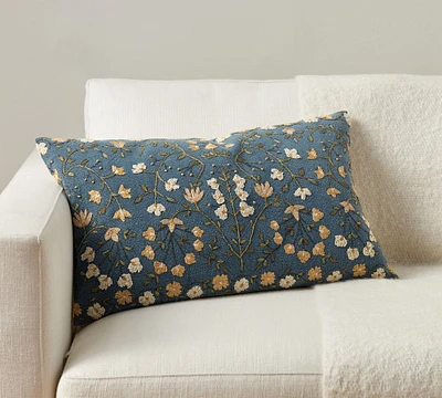 Zea Embroidered Lumbar Pillow