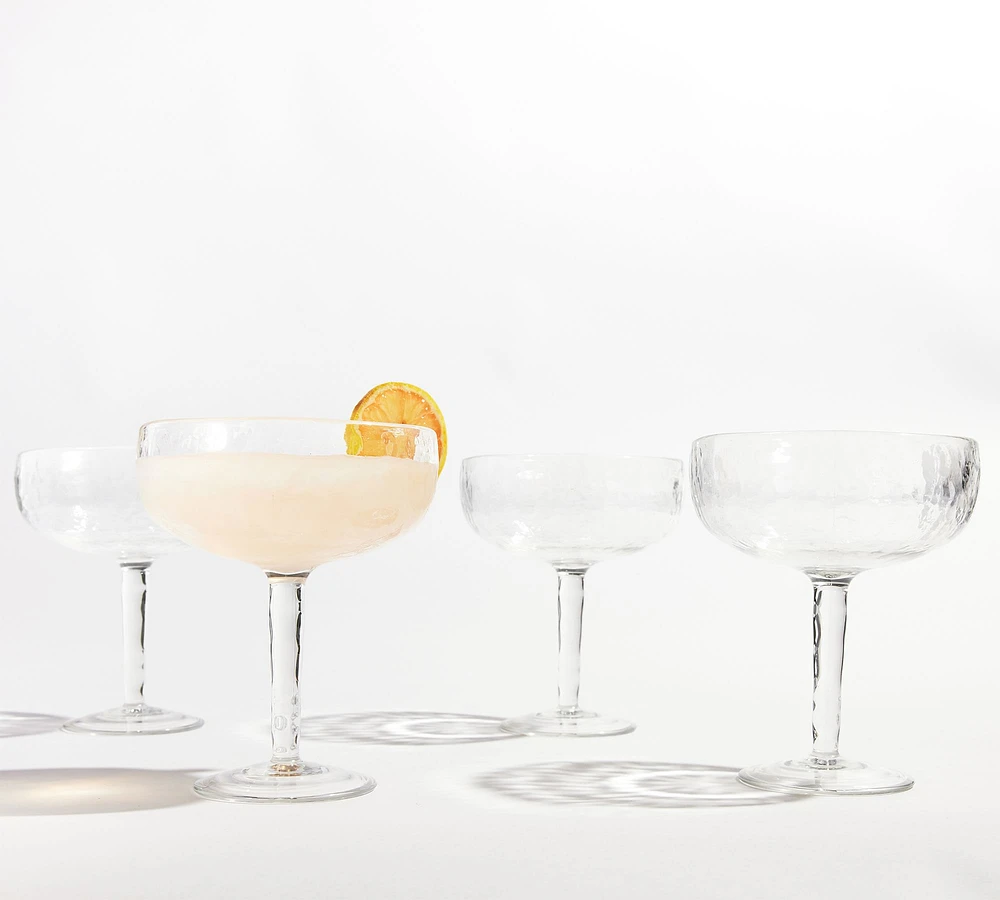 Hammered Outdoor Margarita Glasses