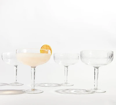 Hammered Outdoor Margarita Glasses