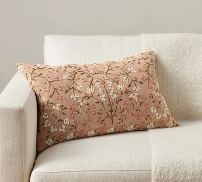 Zea Embroidered Lumbar Pillow