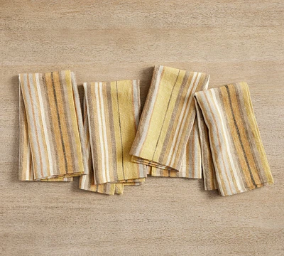 Lonnie Striped Linen Napkins - Set of 4