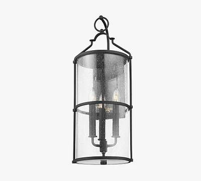 Brennon Outdoor Seeded Glass 3-Light Sconce (25")