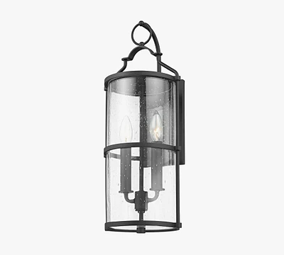 Brennon Outdoor Seeded Glass 2-Light Sconce (20")