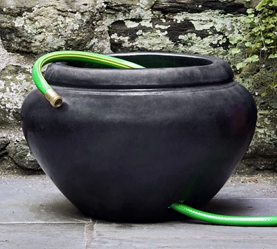 Lipped Garden Hose Pot, Graphite