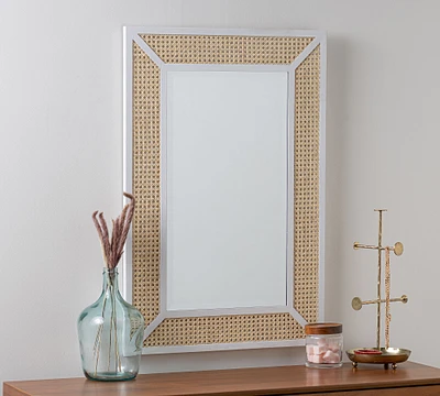 Harley Cane Rectangle Wall Mirror