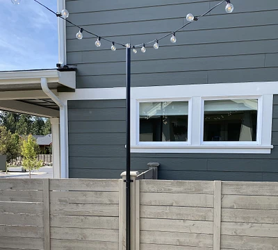 Bistro Wall Mounted String Lights Posts