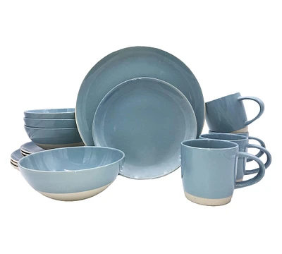 Shell Bisque Porcelain 16-Piece Dinnerware Set