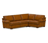 Townsend Roll Arm Leather 3-Piece Sectional (114")