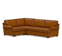 Townsend Roll Arm Leather 3-Piece Sectional (114")