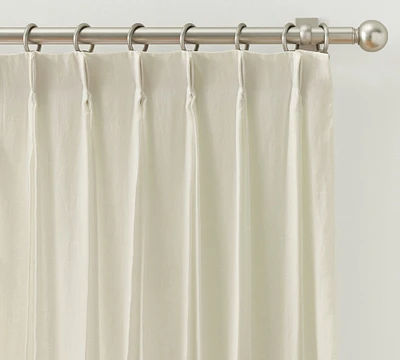 Open Box: Belgian Flax Linen Pinch Pleat Blackout Curtain